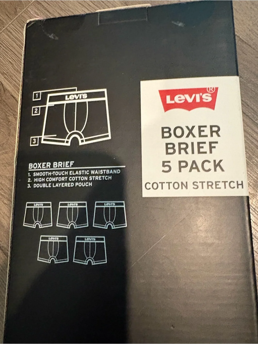 Men’s Levi’s 5PK Cotton Stretch Boxer Brief Size L